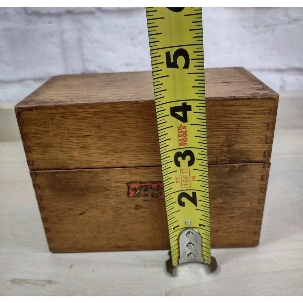 Vintage Weis Wood Recipe Box Patina Country Farm Kitchen No Recipe Cards